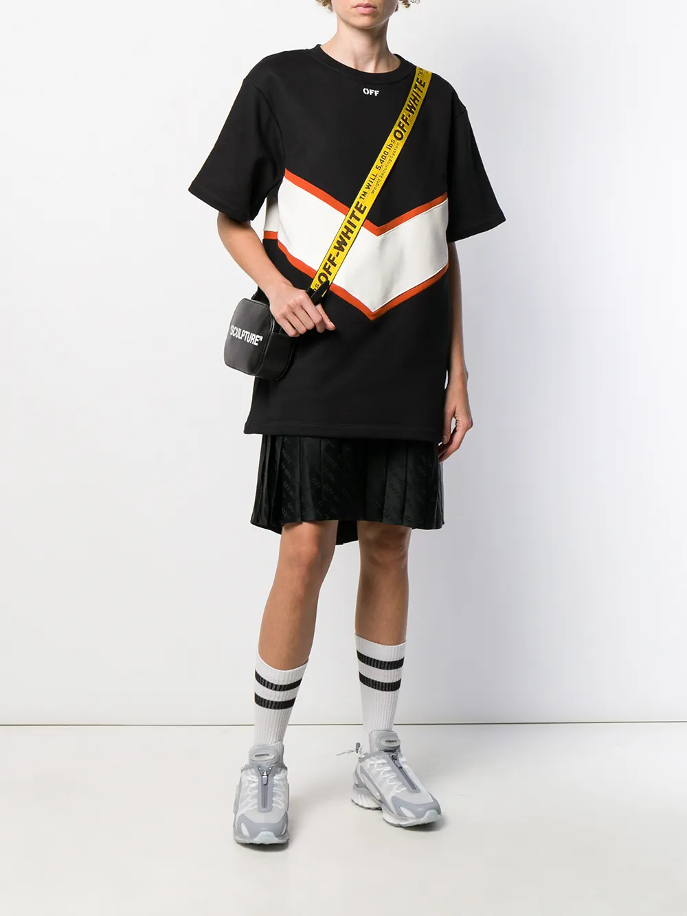 Платье-футболка с контрастными вставками OFF-WHITE, черный — фото 2