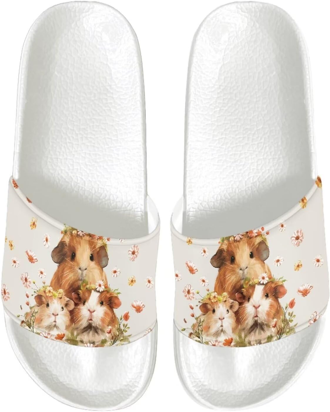 

Женские шлепанцы JUDENTIDOS, нескользящие летние тапочки для дома для девочек, шлепанцы на плоской подошве, Guinea Pig Floral