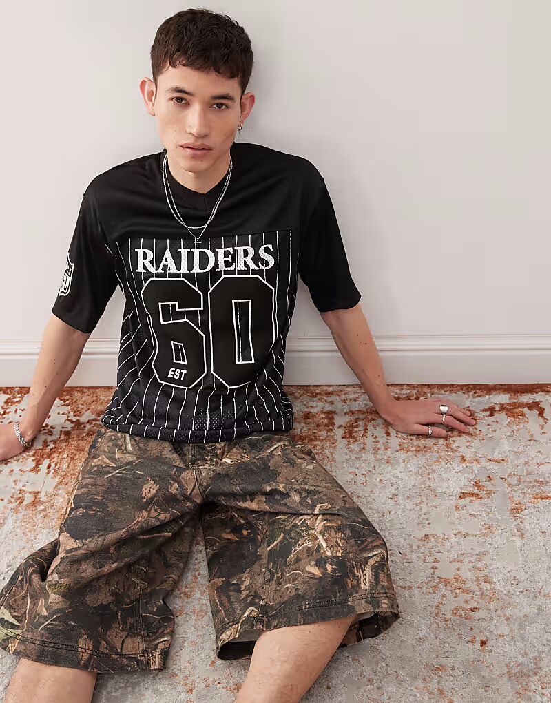 

Спортивный топ New Era Las Vegas Raiders в черную полоску