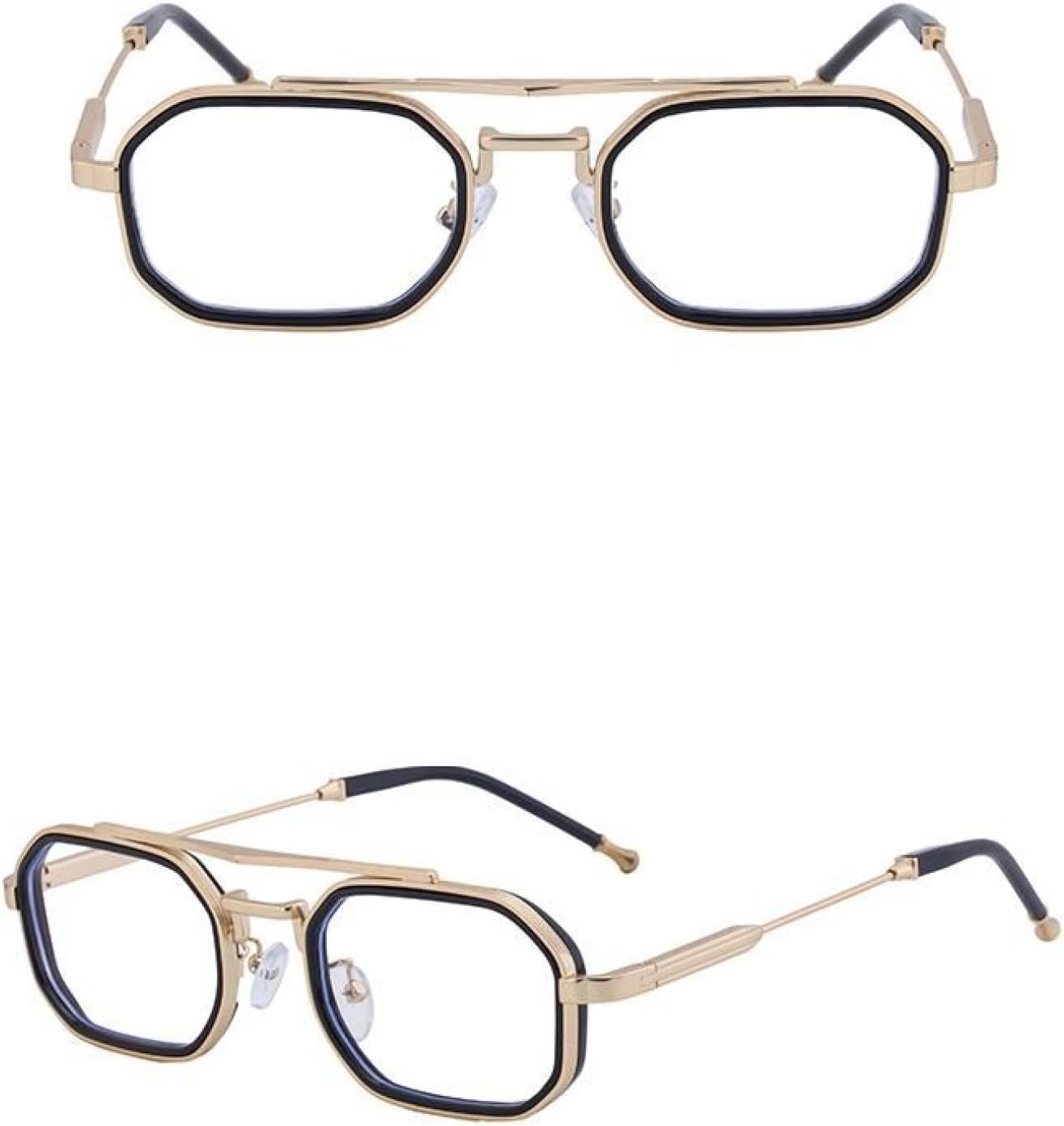 

Мужские прямоугольные солнцезащитные очки в стиле панк с тонкой оправой, роскошные, в стиле стимпанк, с защитой от УФ-излучения UV400, винтажные, с двойным лучом TVTBBVV, C8goldwhite