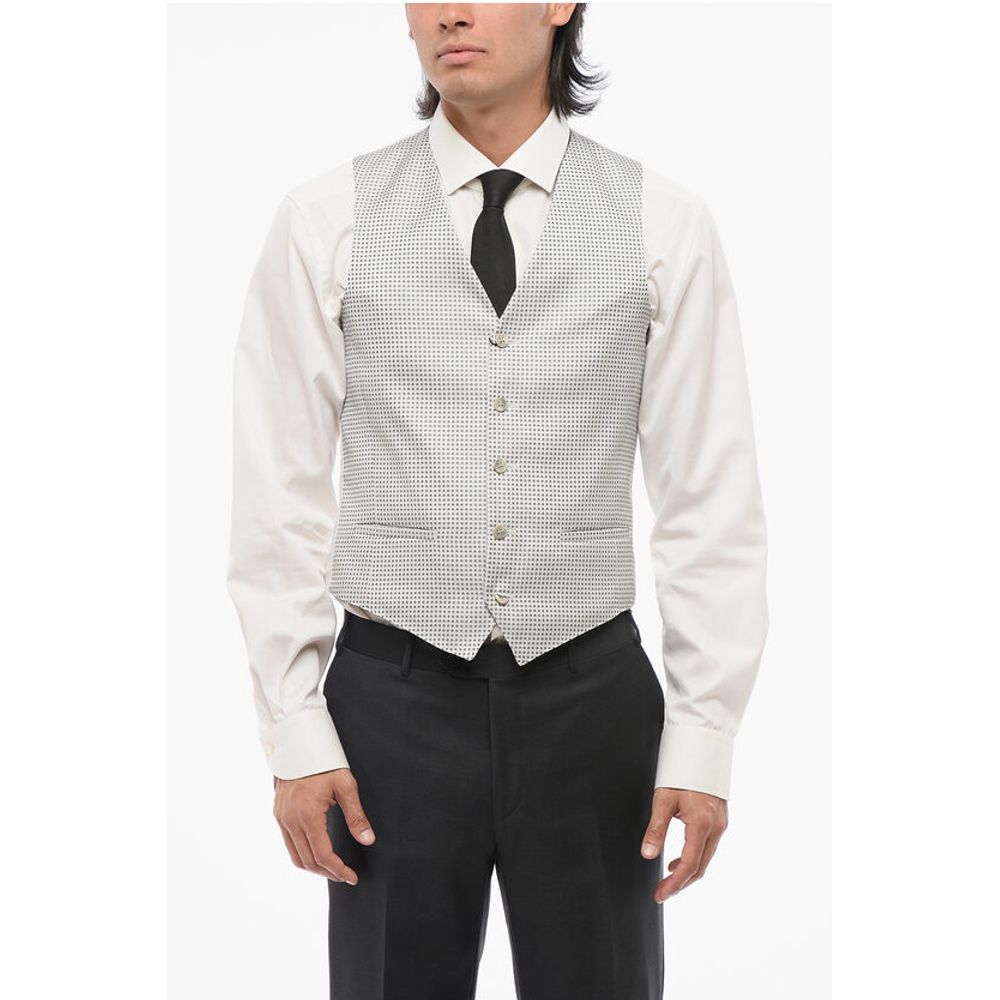 

CC COLLECTION Жилет на 5 пуговицах с узором в горошек Corneliani, Gray