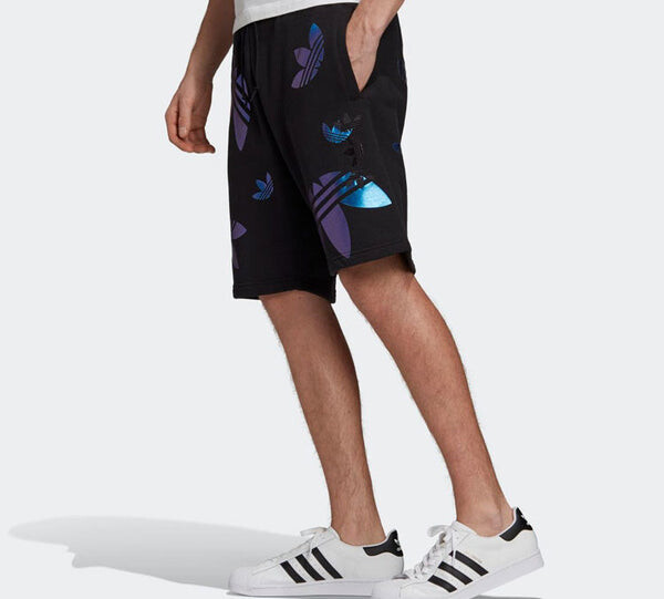 Шорты originals blue logo printing casual shorts black Adidas, черный — фото 2