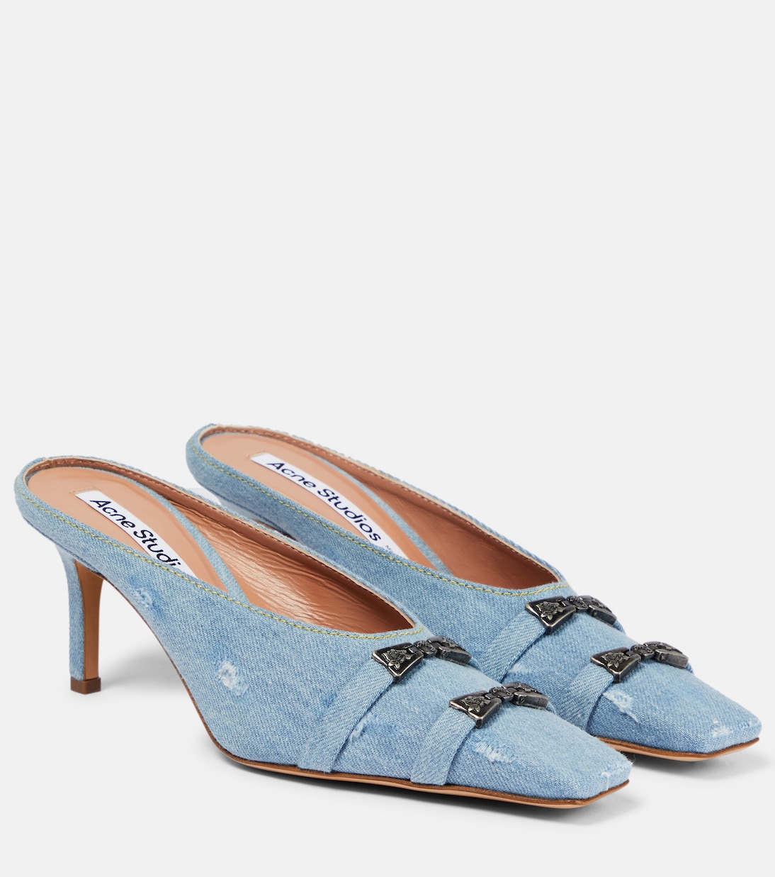 Туфли из денима с декором Acne Studios, Denim Blue