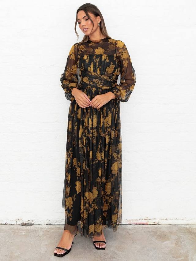 

Флоральное платье макси из тюля Anaya With Love, Black