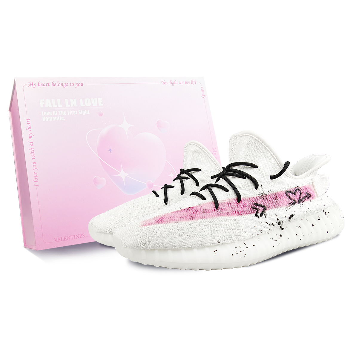 Adidas Originals Низкие повседневные кроссовки Yeezy Boost 350 V2, унисекс, белые, розовые