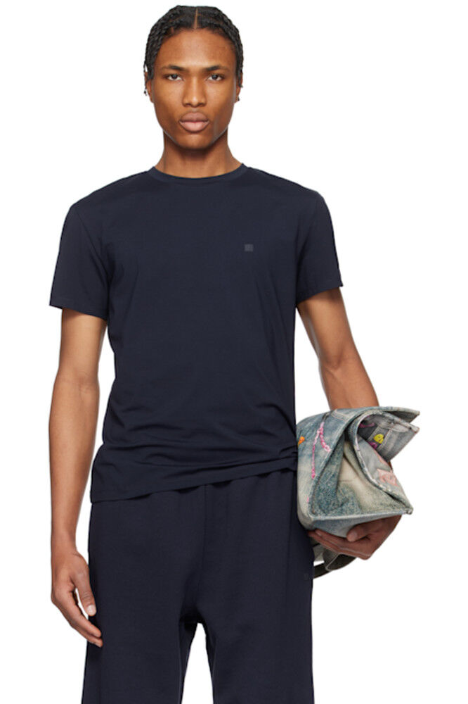 

Футболка синего цвета Regular Fit Acne Studios