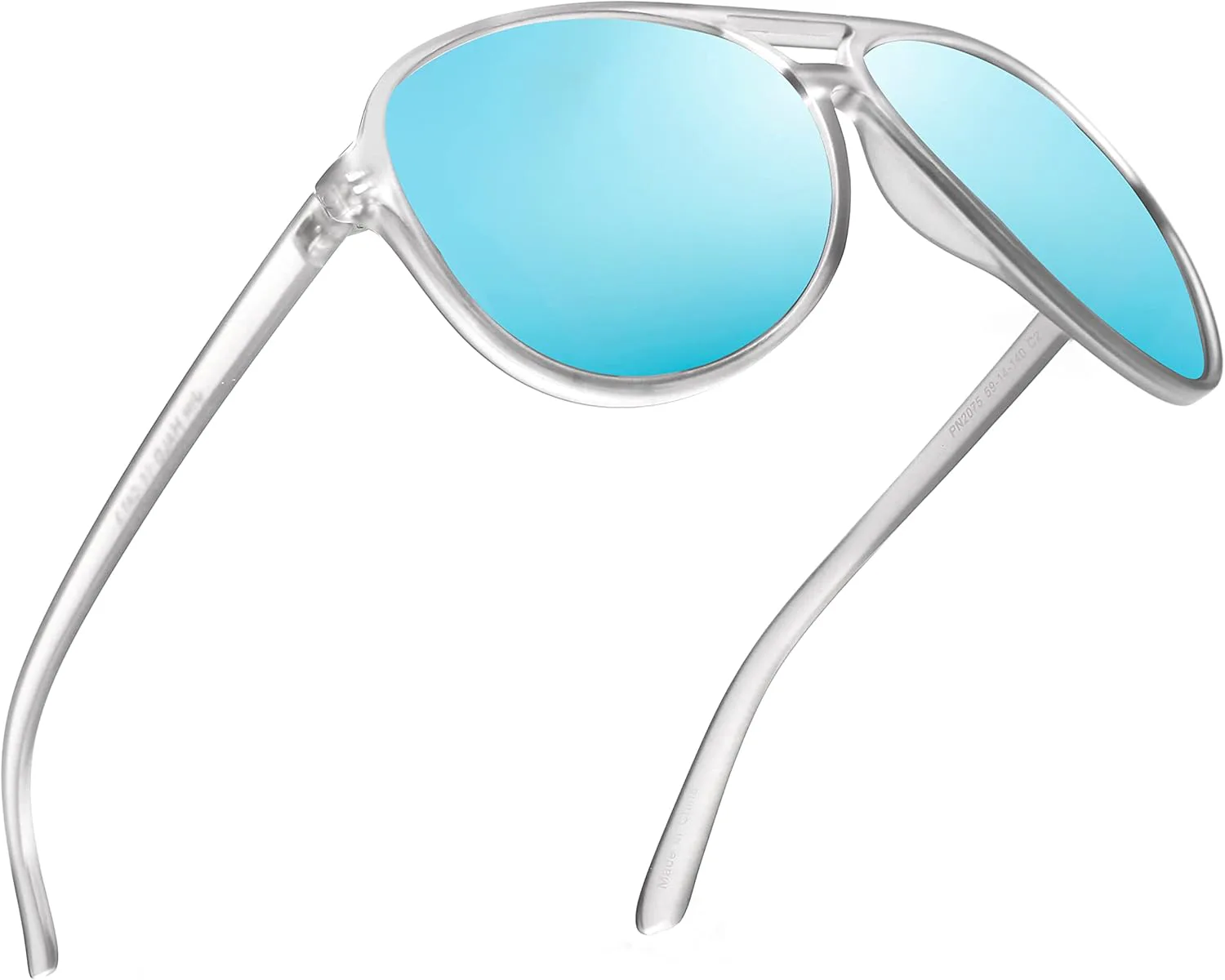 

Поляризованные солнцезащитные очки-авиаторы JIM HALO для мужчин и женщин, большие пластиковые очки для вождения, Matte Transparent Frame / Polarized Mirror Blue Lens