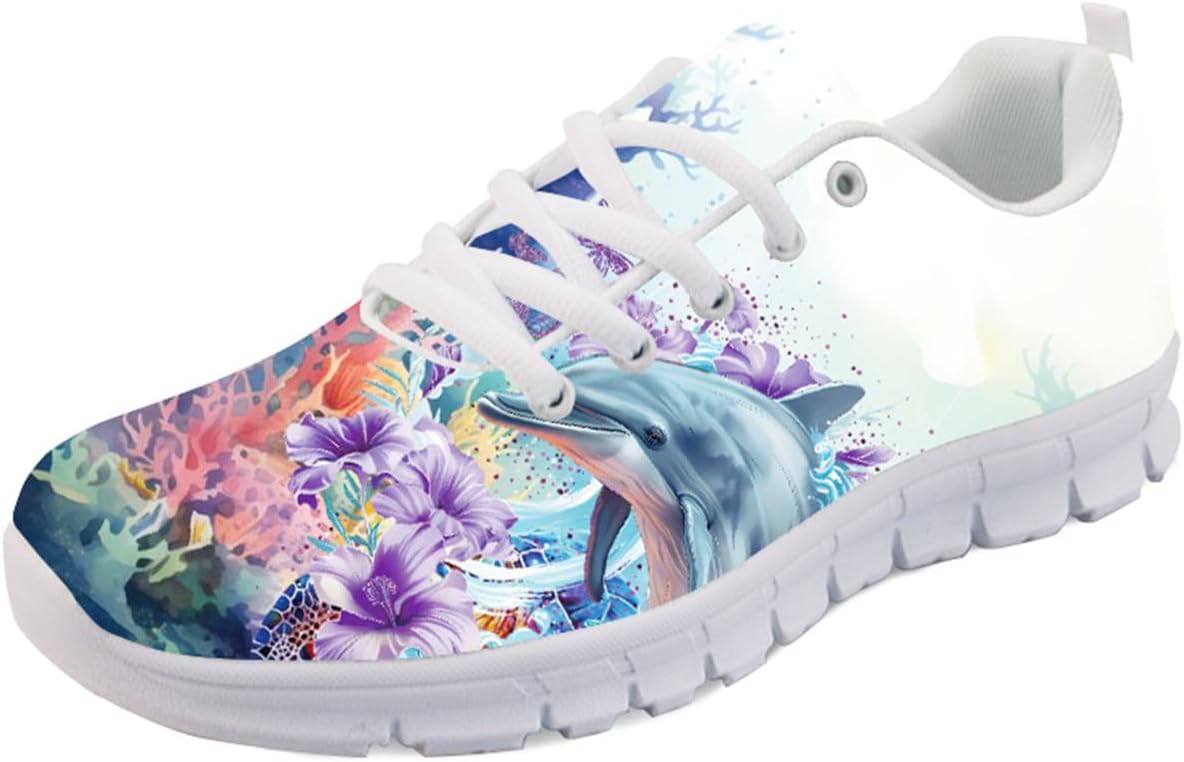 

Кроссовки Forchrinse Sunflower унисекс для бега, женские и мужские, мягкие для ходьбы и бега, повседневные, для спортзала, спортивные, Underwater Dolphin