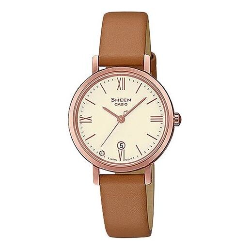 

Часы CASIO SHEEN Waterproof Quartz Sapphire Crystal Brown Analog, коричневый