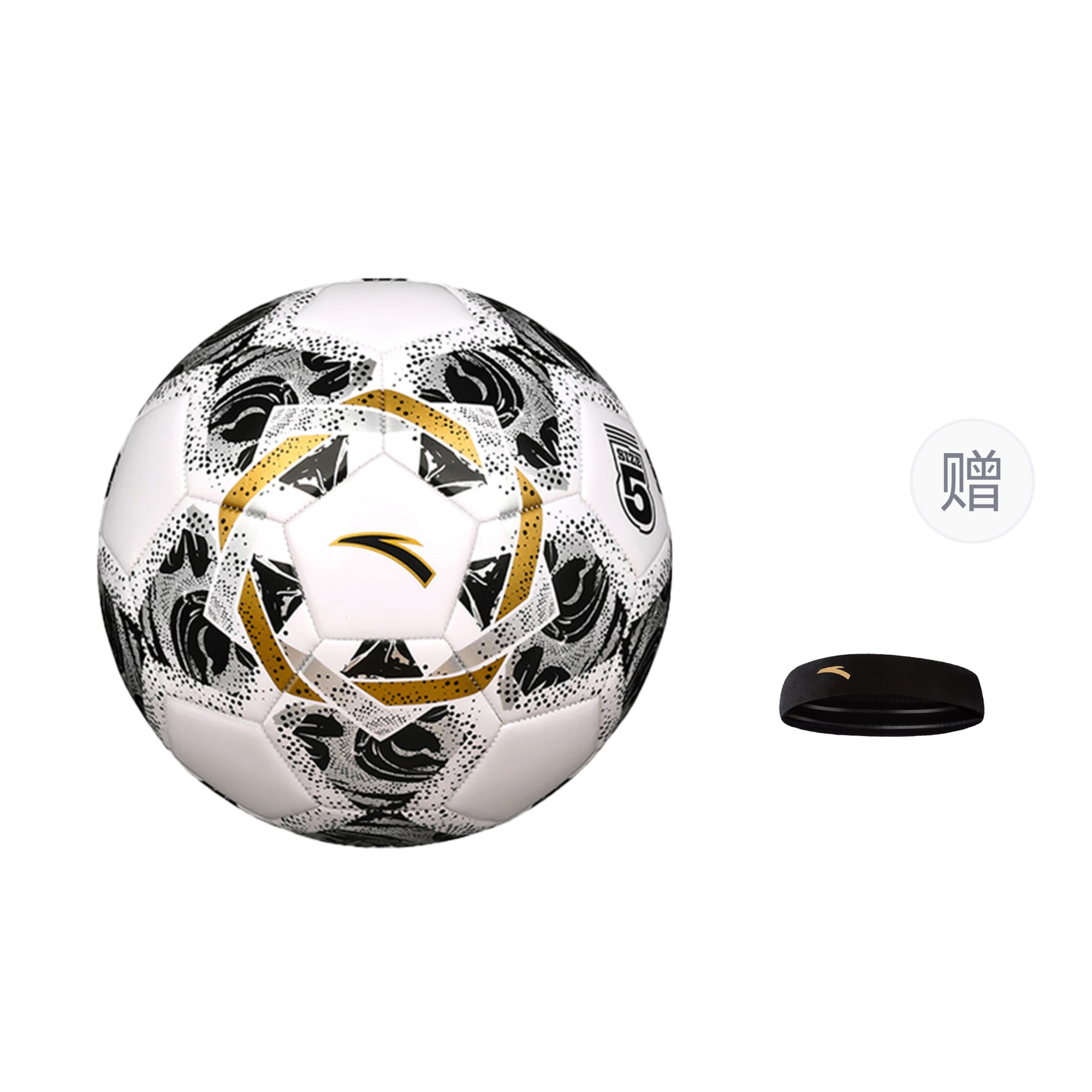 

ANTA Взрослый стандартный пляжный футбольный мяч размер 5 TPU Unisex черный белый