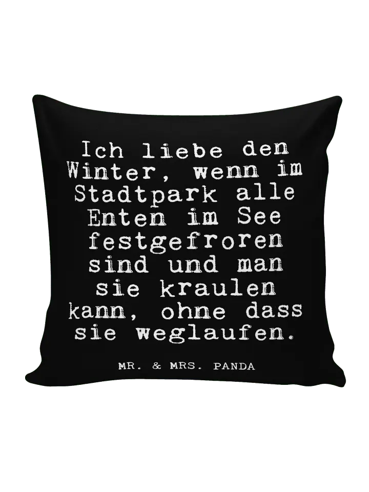 

Подушка Mr & Mrs Panda 40x40 Ich liebe den Winter, черный