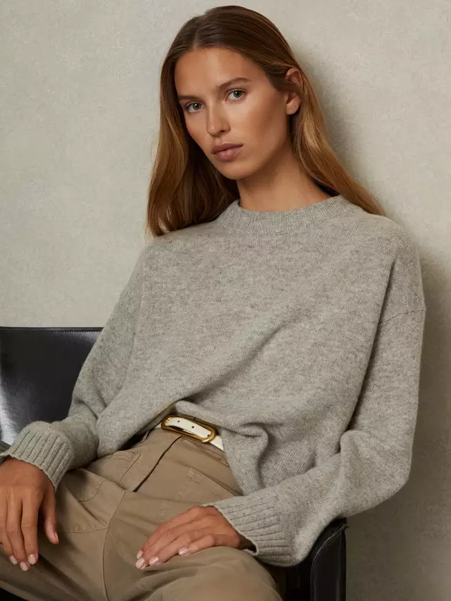

Джемпер Reiss Elena Wool Cashmere Blend Crew, цвет grey/marl