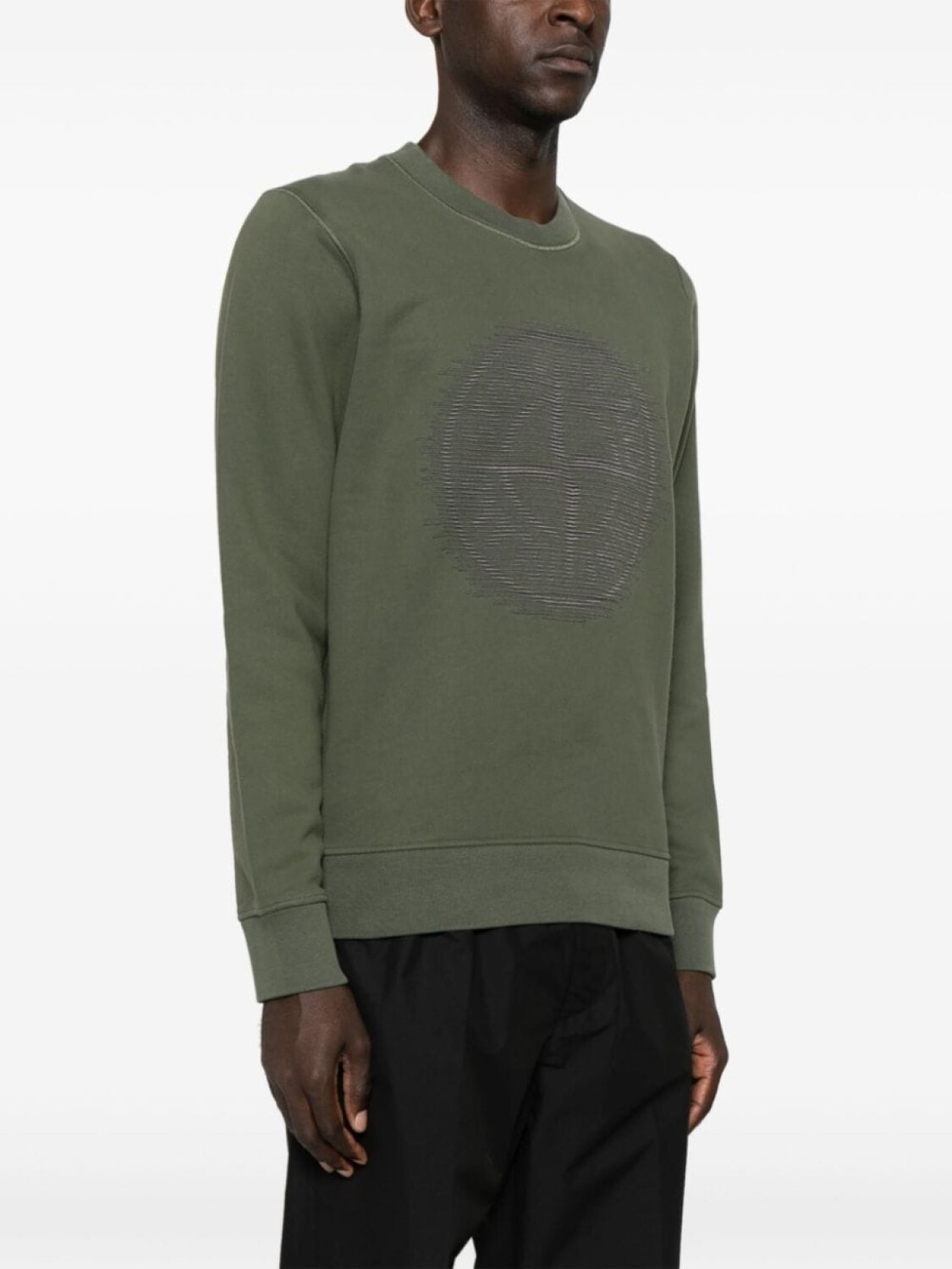 Stone Island толстовка из органического хлопка, зеленый — фото 3