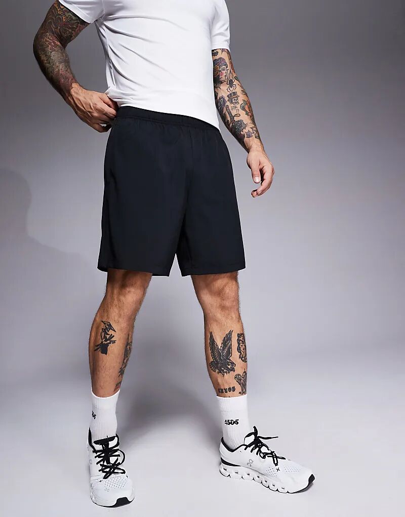 

Icon 7-дюймовые быстросохнущие тренировочные шорты с карманами на молнии черного цвета ASOS 4505