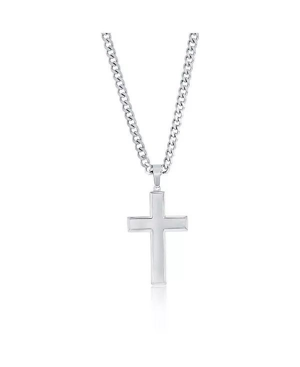 

Ожерелье с крестом из полированной нержавеющей стали Metallo, silver