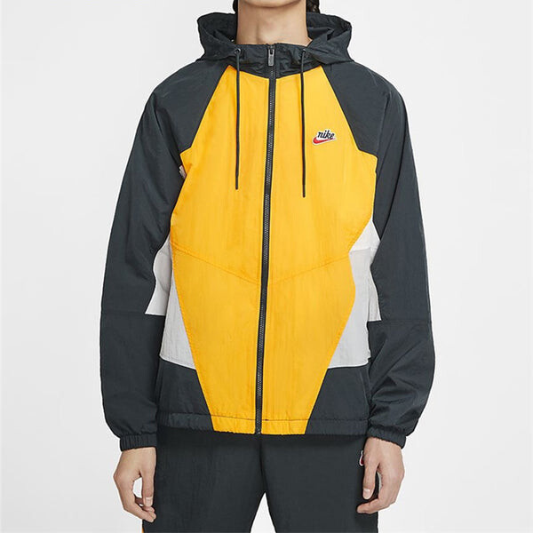 Куртка Nike Sportswear Heritage Windrunner hooded Woven Jacket Yellow, желтый — фото 4