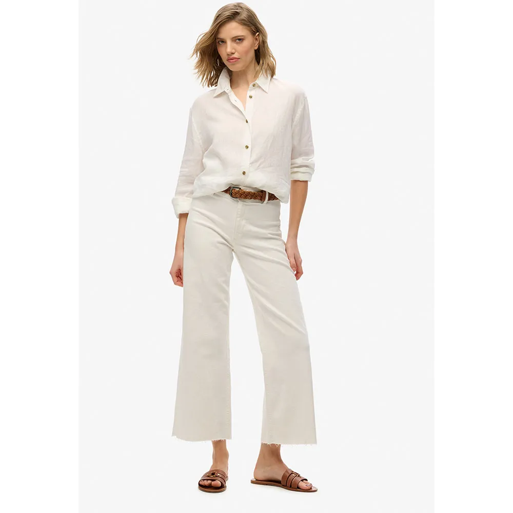 Рубашка с длинным рукавом Superdry Casual Linen Boyfriend, белый — фото 3