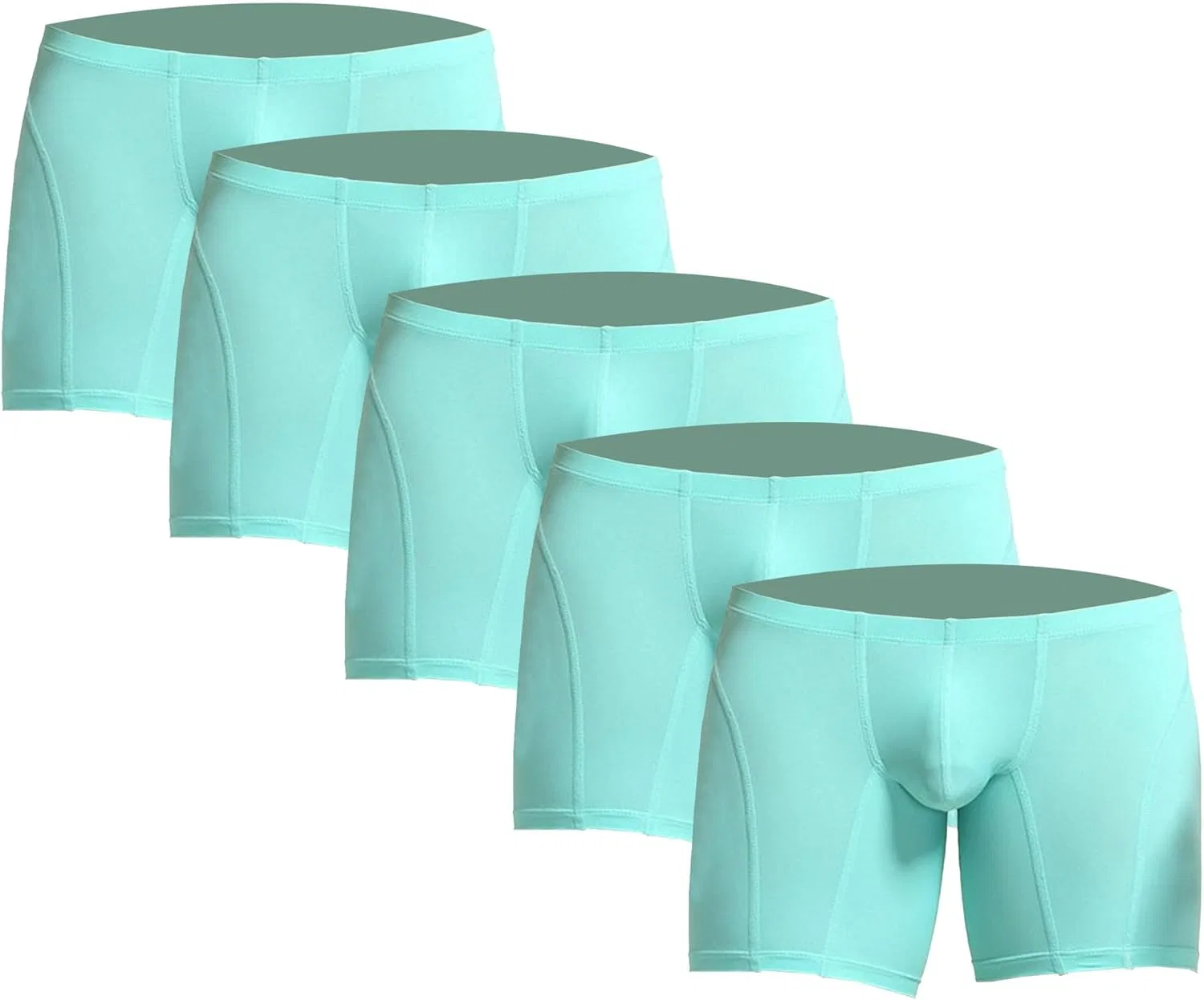 Боксеры длинные, многослойные, Sky Blue-5pc