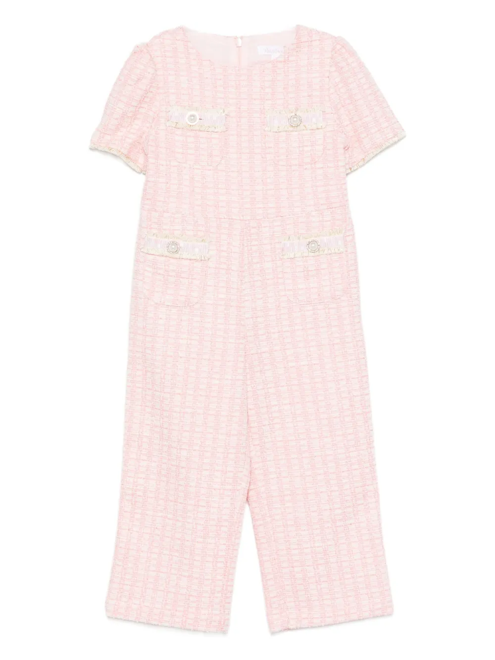 

Твидовый комбинезон с искусственным жемчугом Patachou, розовый