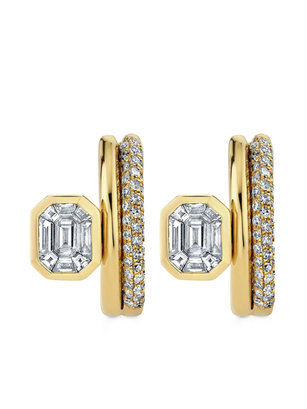 

Серьги Floating Bezel из желтого золота с бриллиантами SHAY, золотой