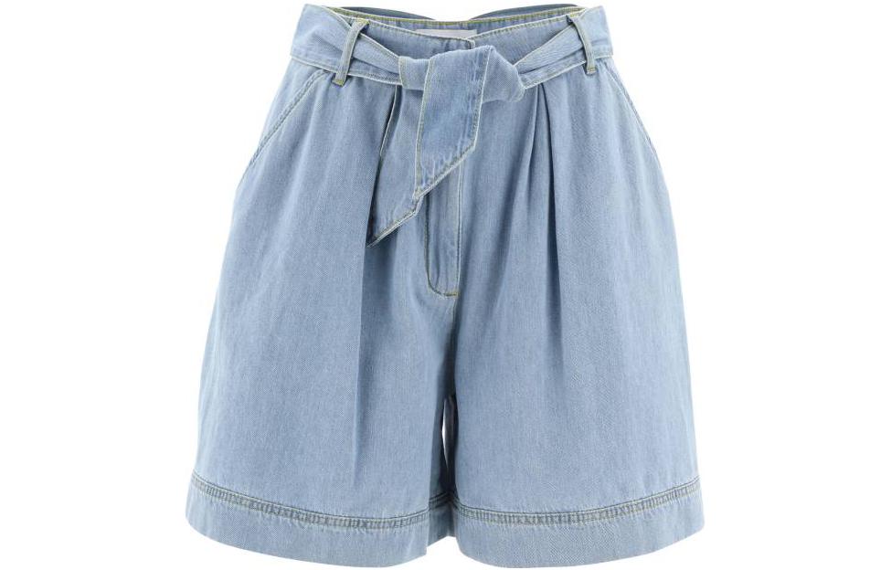 

Укороченные джинсовые шорты с поясом PINKO, синие