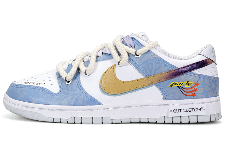 

Кроссовки Nike Dunk Skateboarding Shoes Women's Low-top White/Blue/Gray/Gold, белый