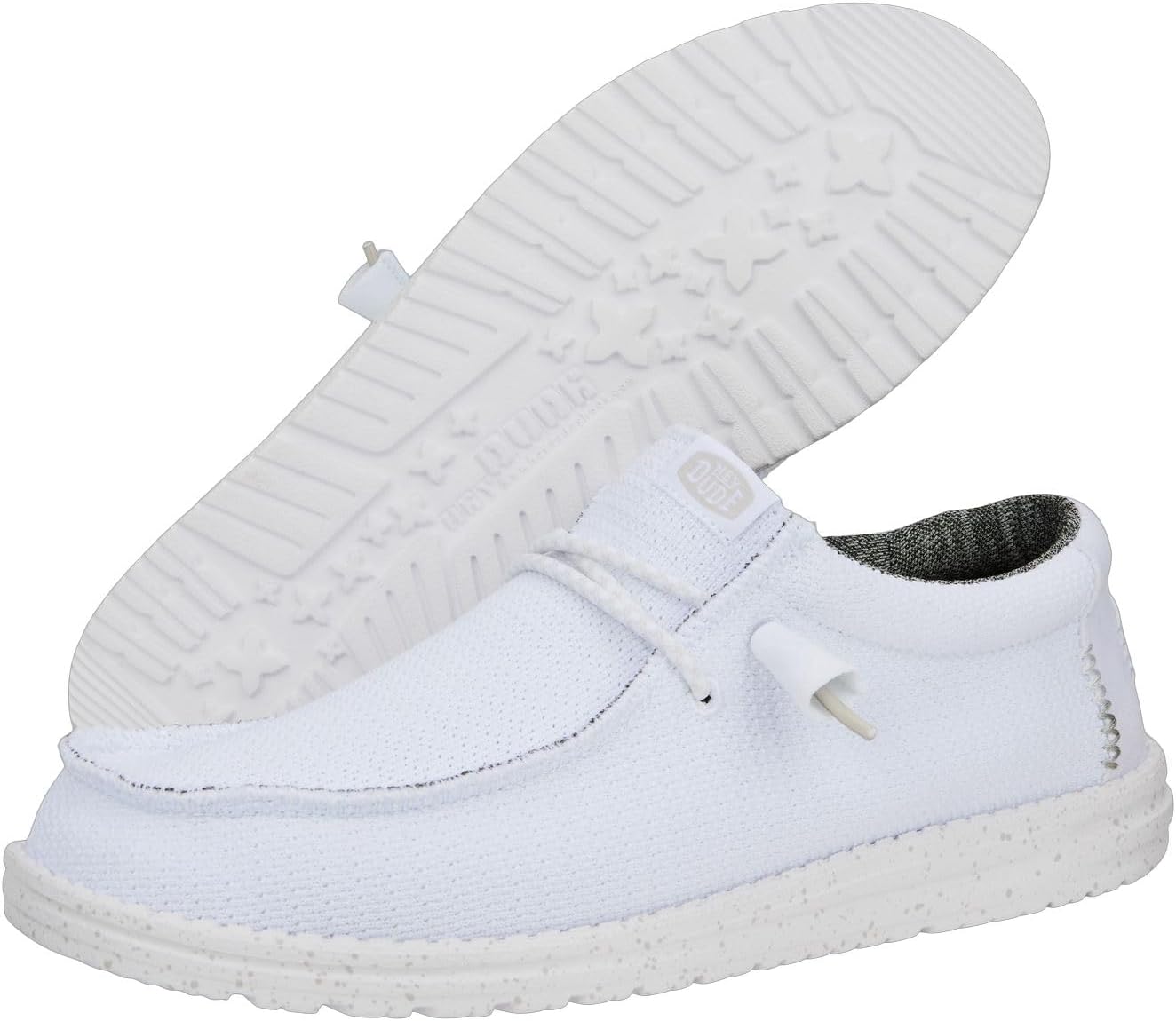 Мужские лоферы без шнурков HEYDUDE Wally Sport Mesh, белый — фото 3
