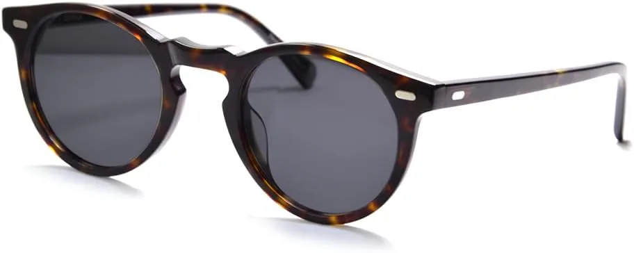 

Винтажные круглые солнцезащитные очки ERD для мужчин, поляризованные, круглая оправа для женщин, защита от УФ-излучения UV400, большие очки EAREADA, Dark Brown Grey