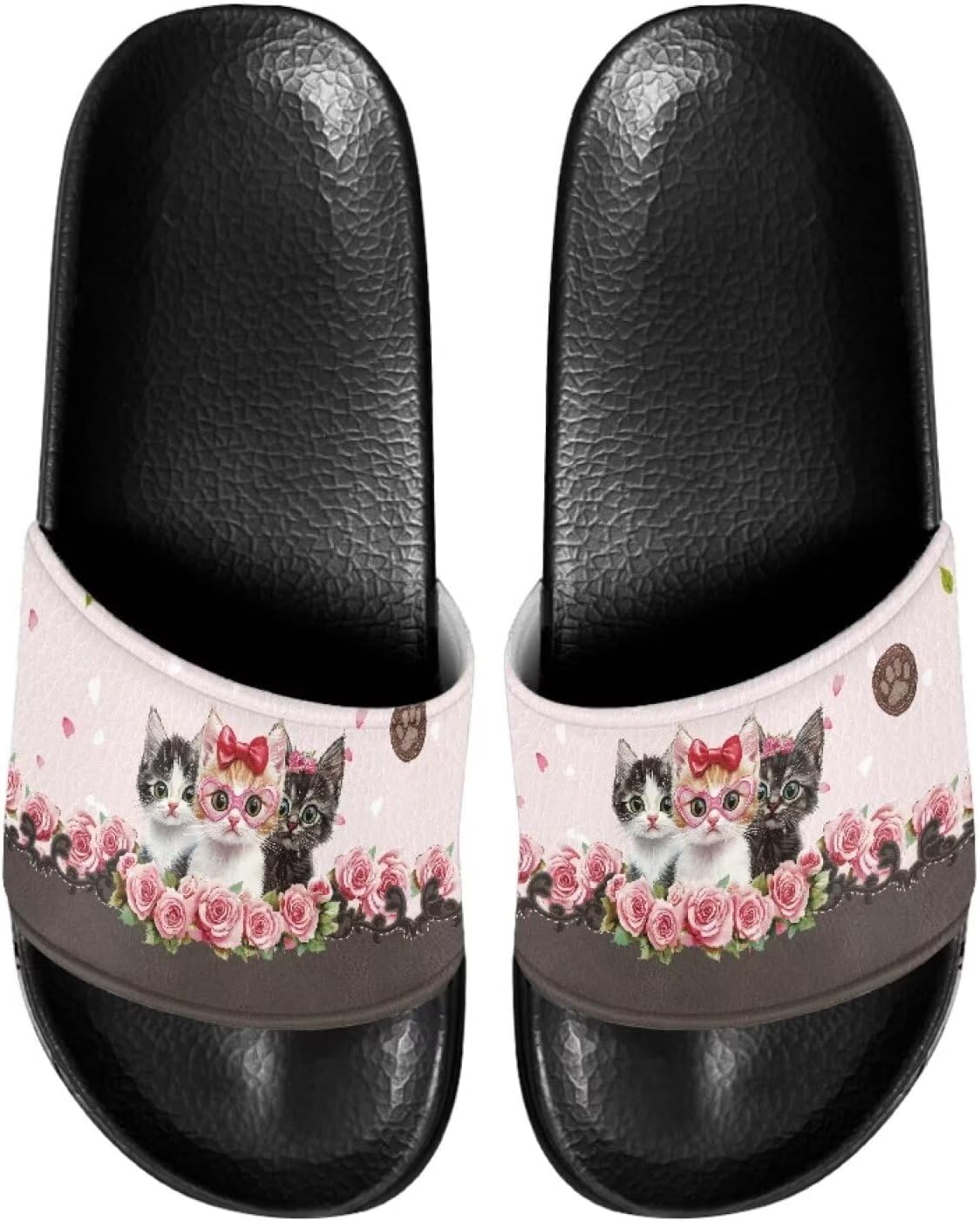 

Тапочки для женщин и мужчин, нескользящие, быстро сохнущие, для душа, сандалии для ванной Judentidos, Cute Cat Floral
