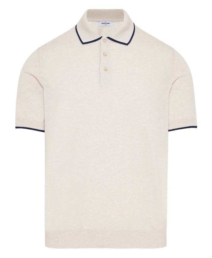 

Итальянская хлопковая рубашка поло Gran Sasso, бежевый