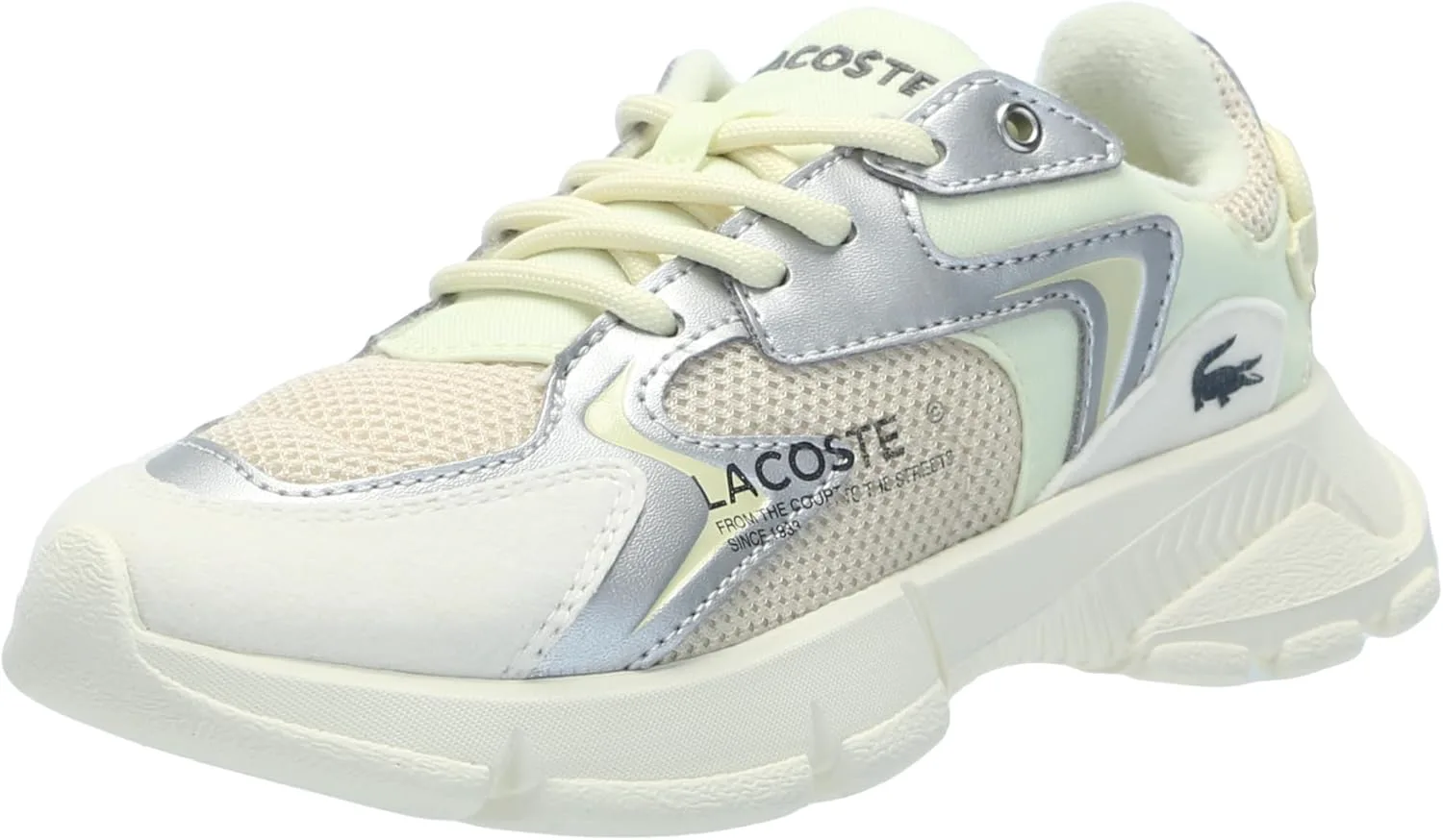 Кроссовки Lacoste Kids L003 Neo, светло-коричневый/светло-желтый — фото 4