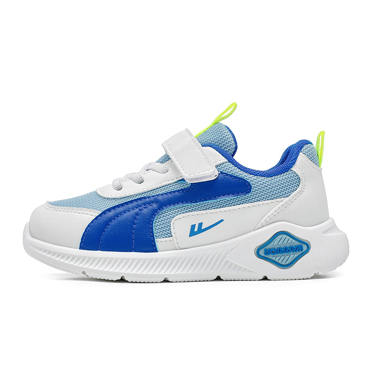 Детские кроссовки для бега Low top с амортизацией, дышащие, легкие и устойчивые к истиранию WARRIOR, фиолетовый желтый белый — фото 3