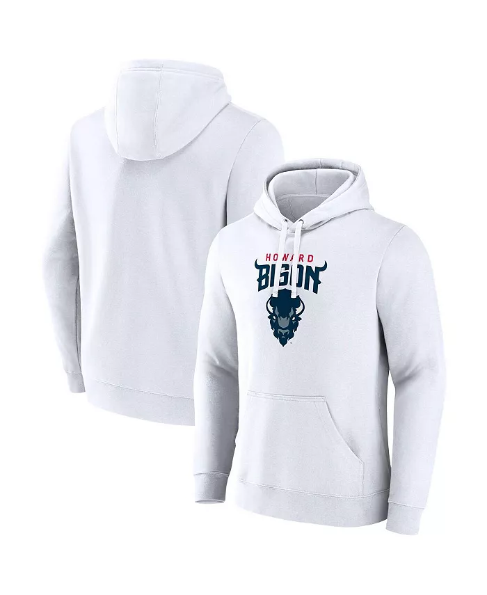 

Мужская белая толстовка с капюшоном Howard Bison Primary Logo Pullover Hoodie Fanatics