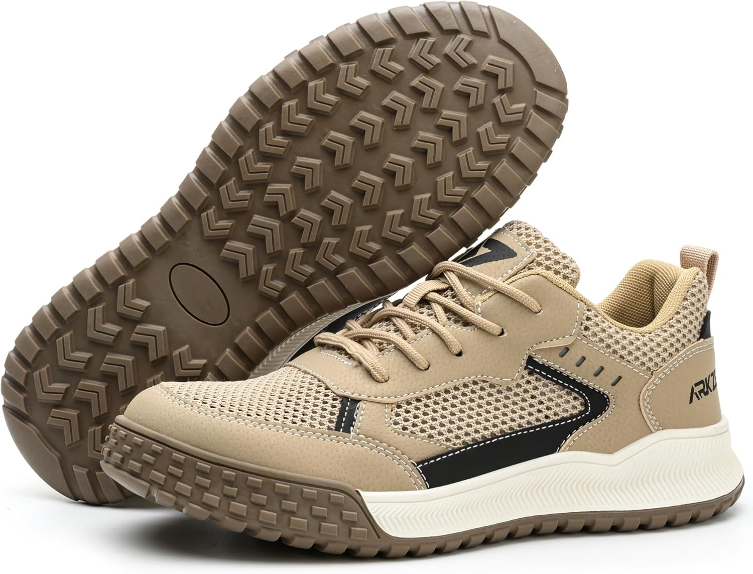 

Женские и мужские кроссовки Micoklinlin с защищенным стальным носком, летние, дышащие, устойчивые к ударам и проколам, бежевый