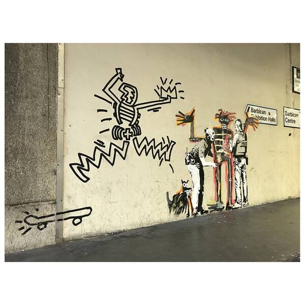 

Фреска LegendArte Banksy for Basquiat Exhibition, многоцветный