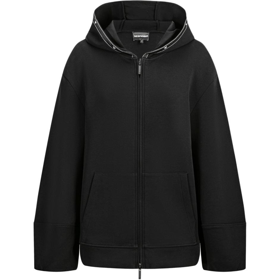 Худи с молнией eagle-logo EMPORIO ARMANI, черный