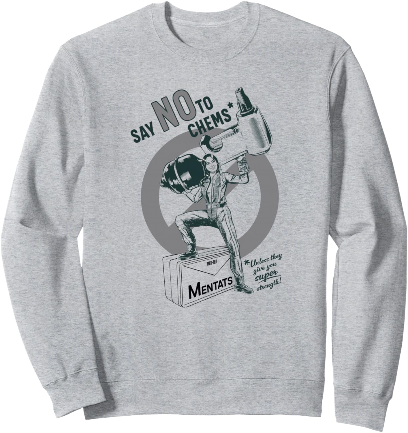 

Толстовка с надписью Скажи нет химии Fallout, серый