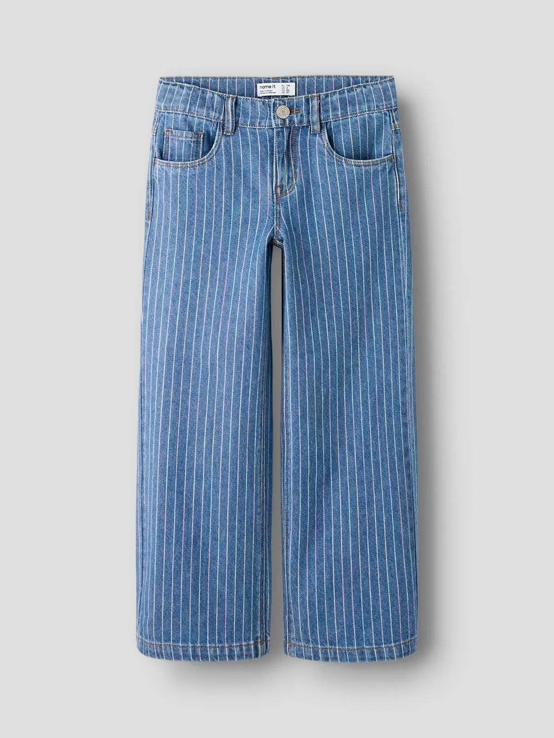 Джинсы с широкой штаниной Name it, medium blue denim — фото 3