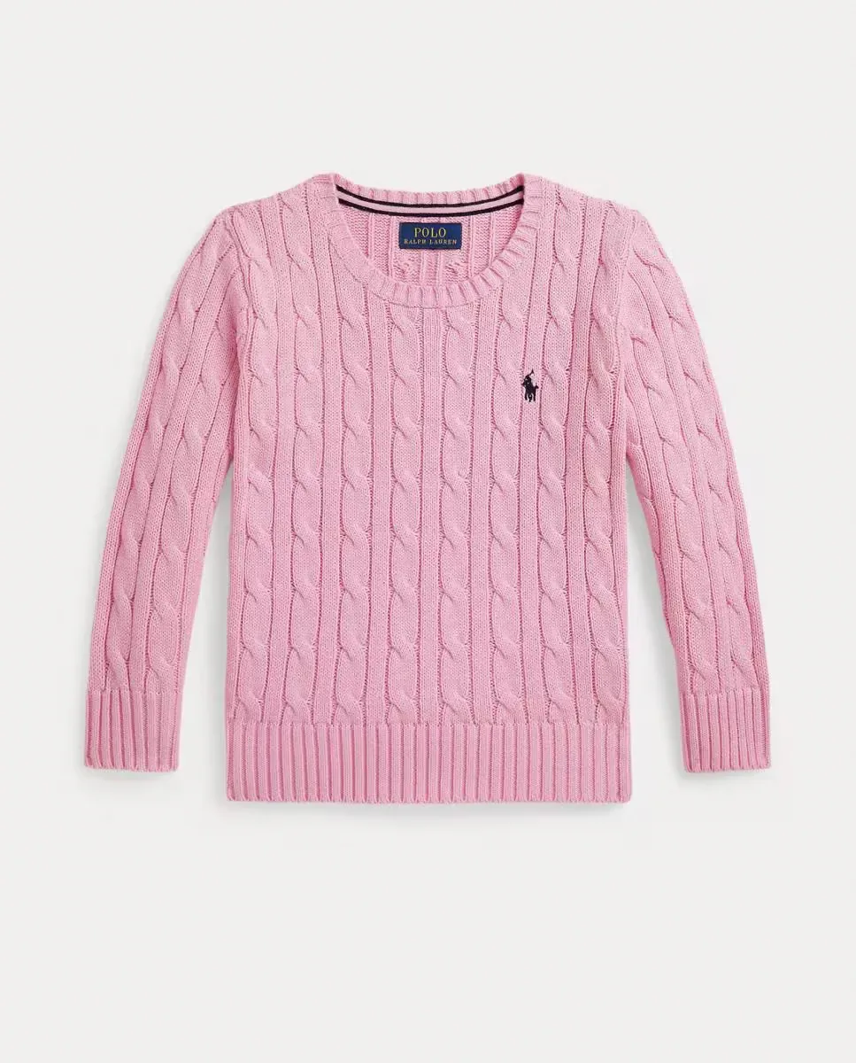 Джерси унисекс из хлопка с вязкой в восьмерку Polo Ralph Lauren, светло-розовый