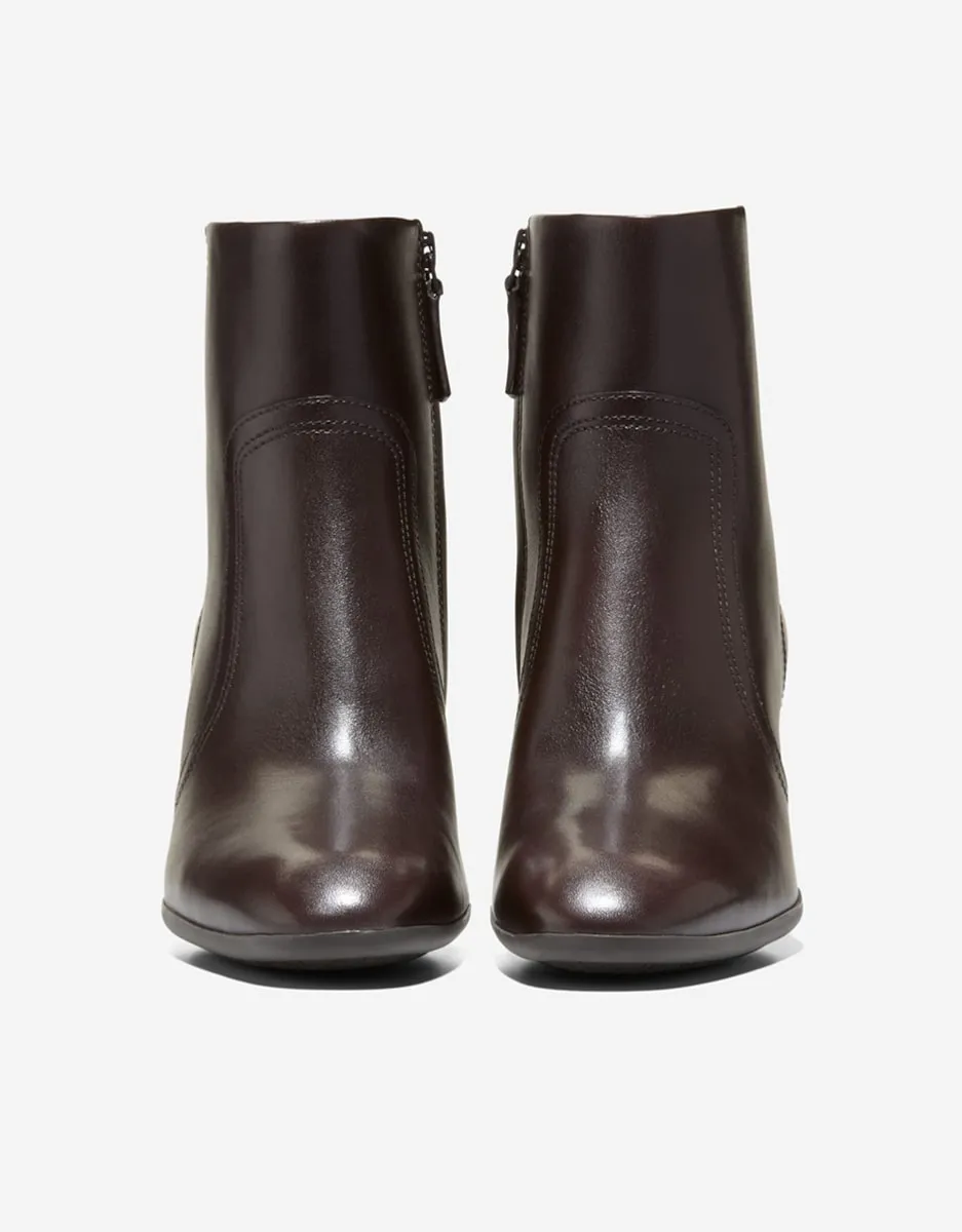 Женские кожаные ботильоны на каблуке с молнией Cole Haan, коричневый — фото 4
