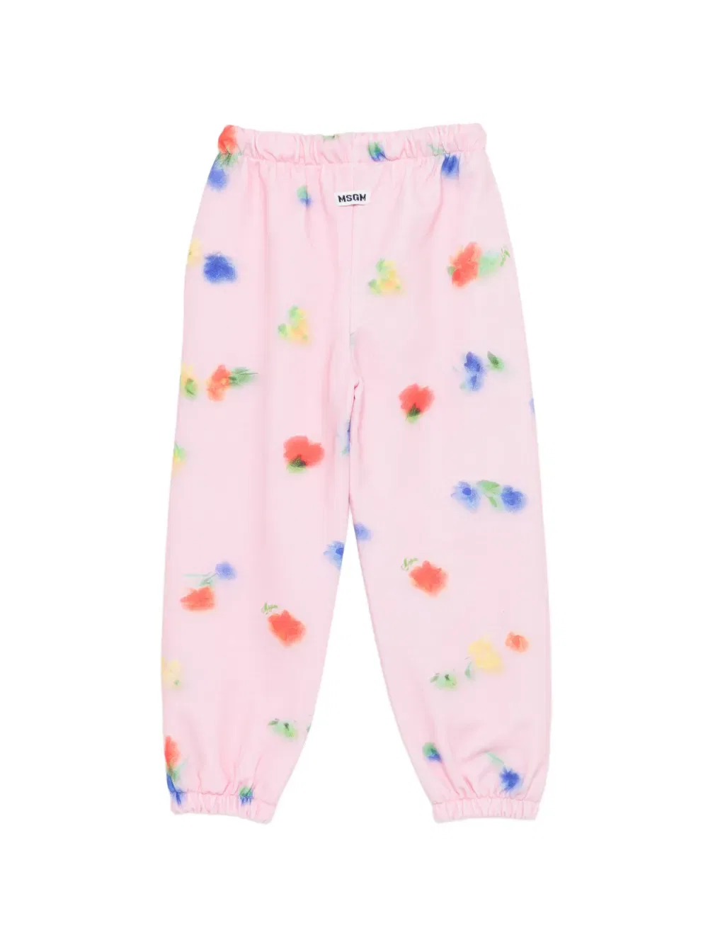 Спортивные брюки с цветочным принтом Msgm Kids, розовый — фото 2