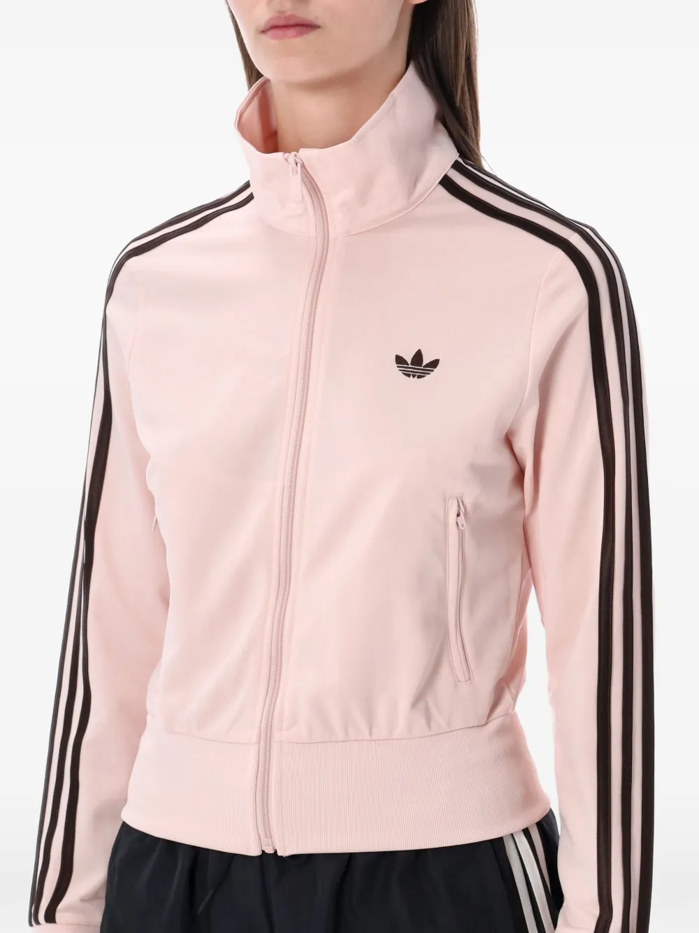 Свитшот на молнии в полоску Adidas, розовый — фото 3