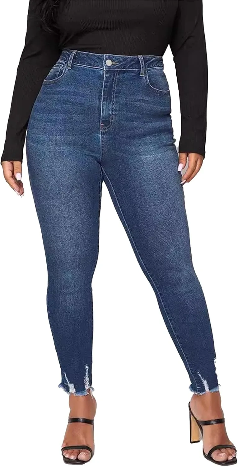 

Джинсы женские High Waisted Stretchy Ankle темно-синие FUNRKLI