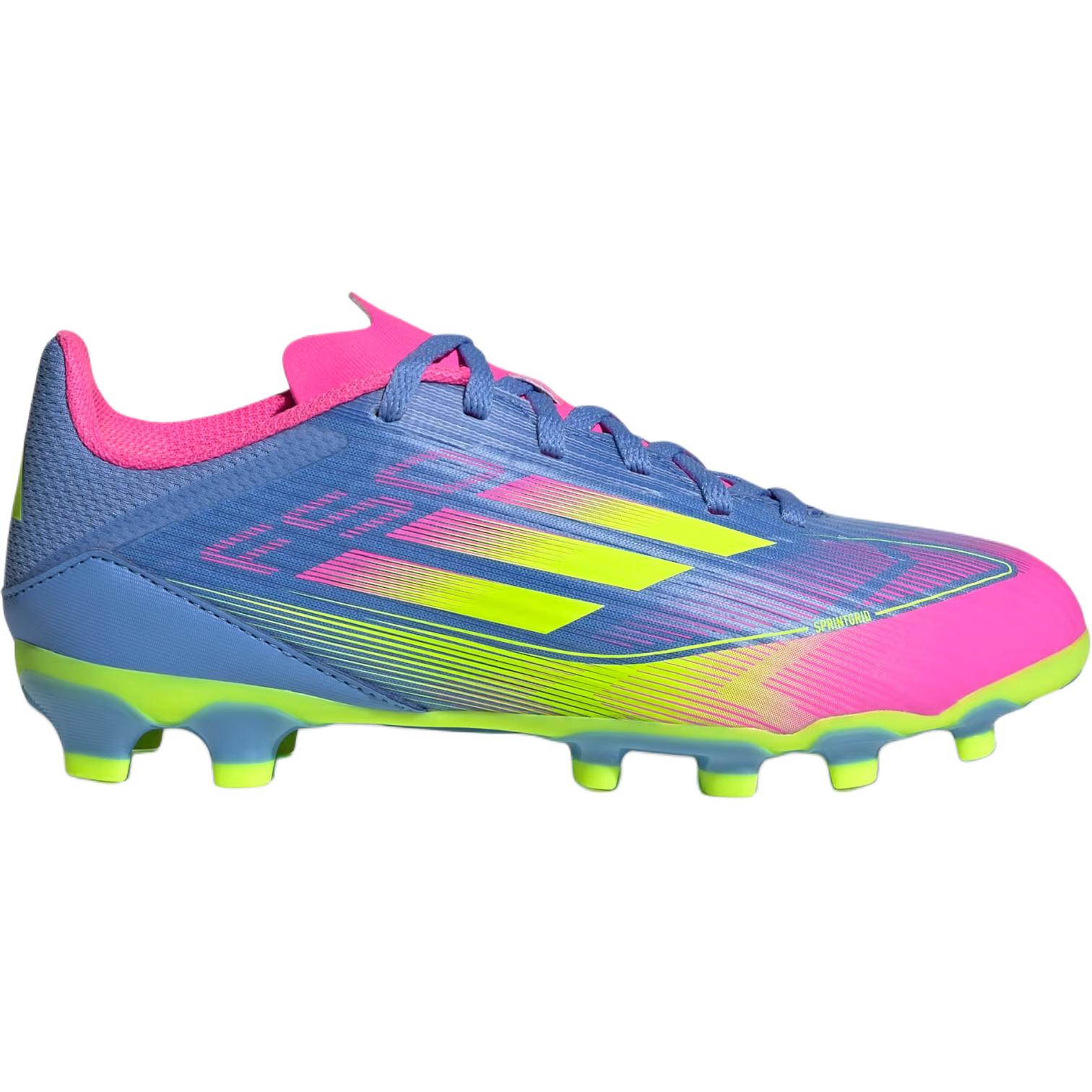 Adidas Детские футбольные бутсы KidsF50 League Slip Resistant Abrasion Resistant low top синие и розовые — фото 3