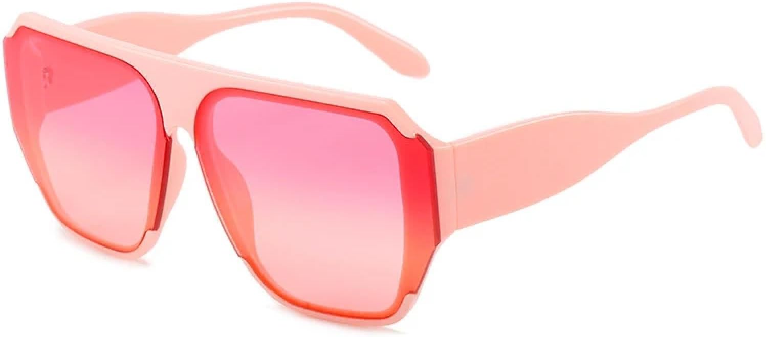 

Крупные солнцезащитные очки для женщин и мужчин, модные, роскошные, в большой оправе, летние, для путешествий, с защитой от УФ-излучения UV400 TKKTLLT, Pink Gradient Pink