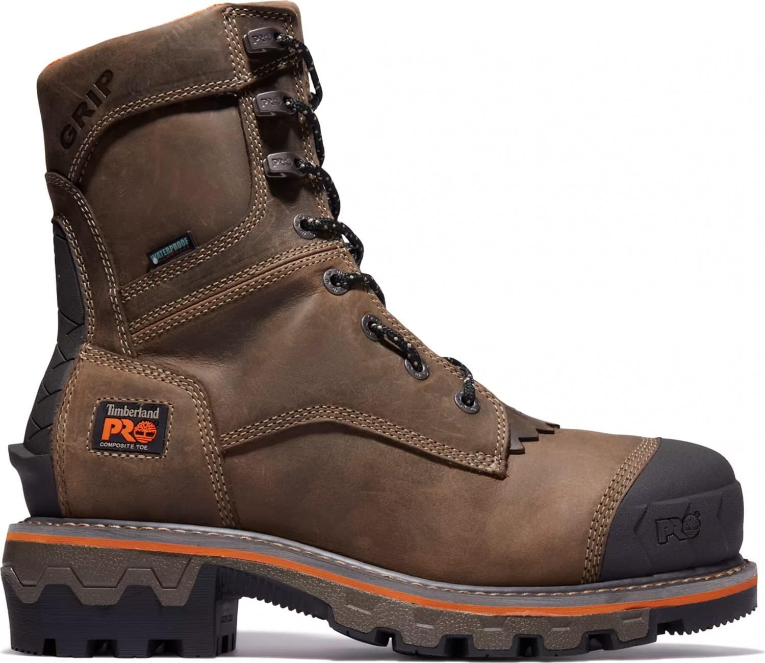Ботинки Timberland PRO Boondock HD для мужчин, с композитным носком, электрозащитой, водонепроницаемые, лесорубские, коричневый — фото 2