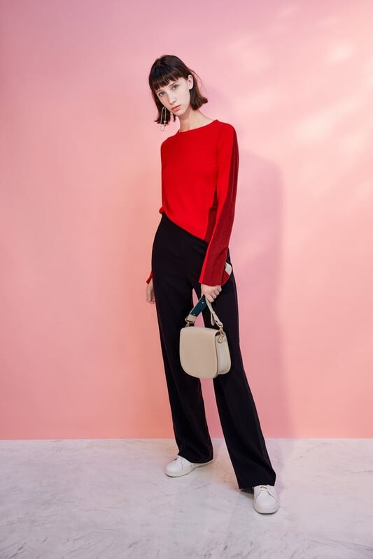 

Асимметричный свитер с цветными блоками Lily Apparel, красный