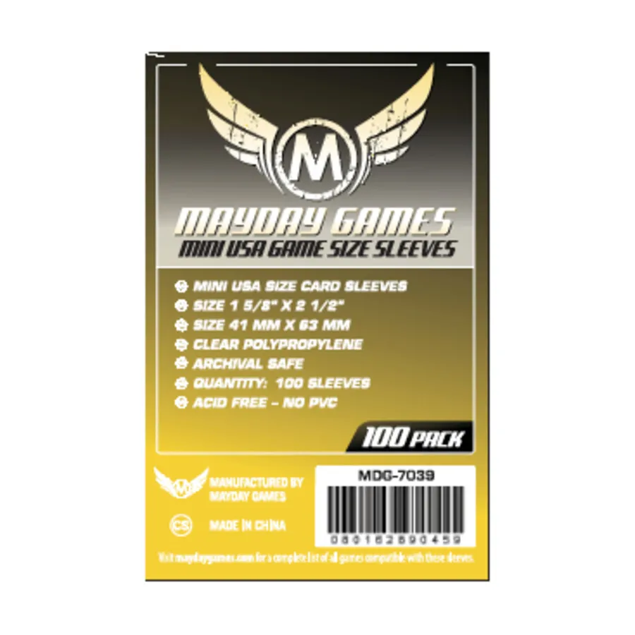 

Мини-карточки США (100), Board Game Sleeves (Mayday Games)