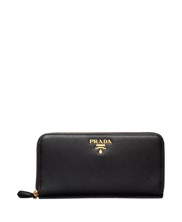 

Большой кошелек из сафьяновой кожи Prada, черный