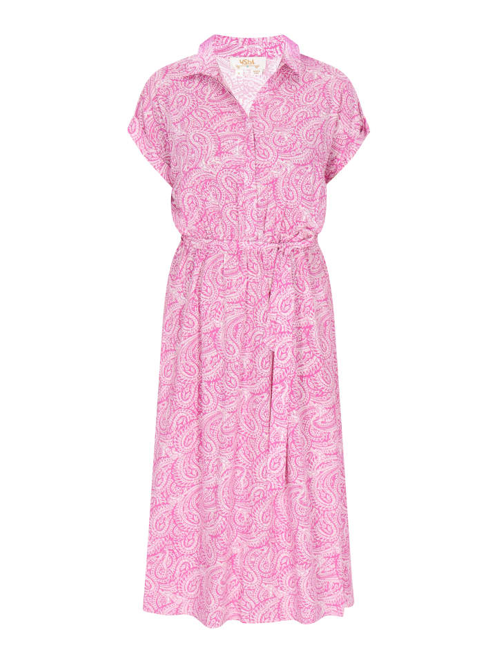 

Usha FESTIVAL Женское платье розового и белого цвета